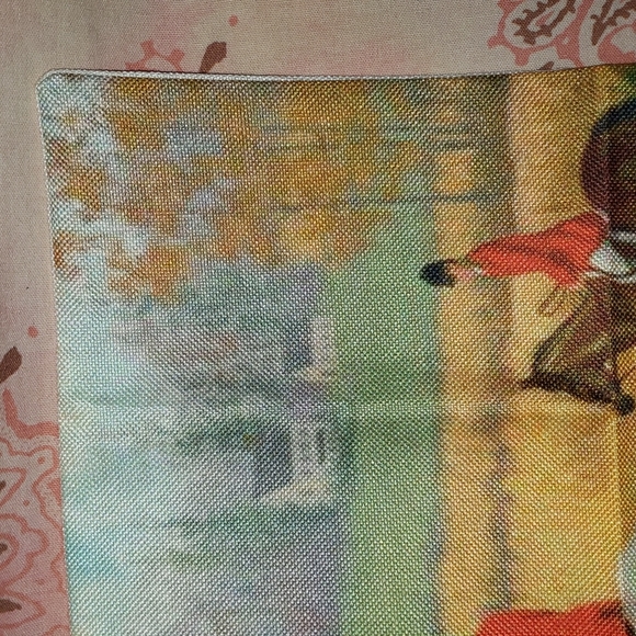 Fox Hunting Horse Pillow Cover Jump Horse English Saddle Hound Beagle England - Picture 7 of 13